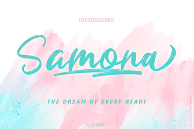 Samona amazing beautiful brush calligraphy design display elegant font handwritten happiness hope joy love modern product signature simple typeface unique