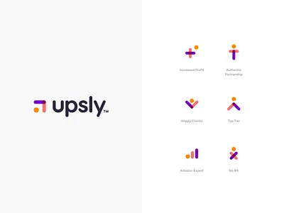 Upsly Branding abstract amazon arrow brand identity branding icon logo modern sales simple typography vector