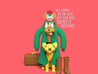 Totem 3d dog dogs illustration pet puppy totem