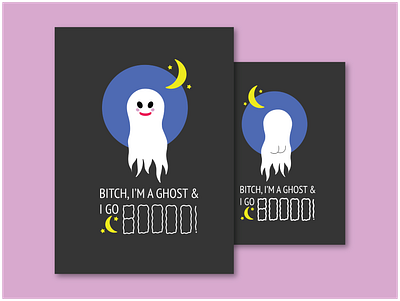 I'm a Ghost flat illustration typography vector