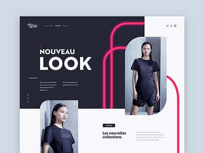 Galeries Lafayette n°3 abstract adobe xd concept dark fashion flat homepage minimal pink simple typography ux