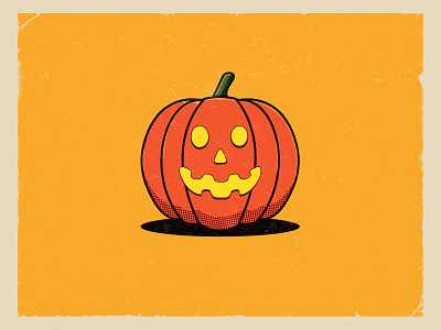 Funky Pumpkin! autumn cartoon design halloween illustration october old fashioned pumpkin