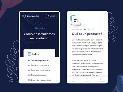 Playbook - Cómo desarrollamos en producto app book content design home illustration landing page layout mobile nav product design ui ux web webdesign