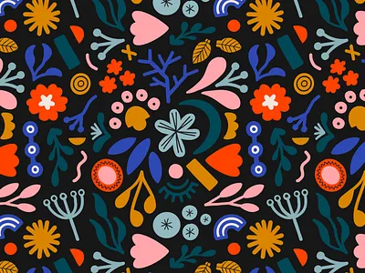 Abstract Botanical Dark abstract botanical dark floral illustration pattern procreate shapes
