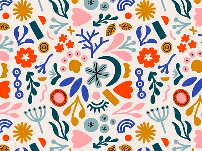 Abstract Botanical Light abstract botanical bright floral illustration pattern procreate shapes
