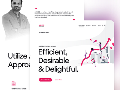 HUED website - Service's Single Page animation branding design menu one page scrolling service singlepage slider ui ux website