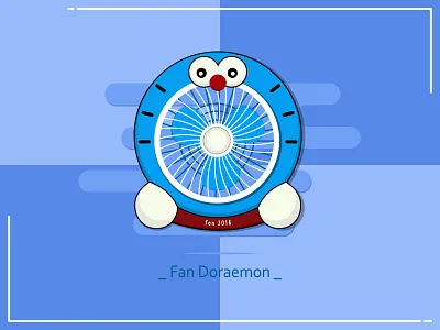 Fan doraemon design doraemon fan fan doraemon illustration vector