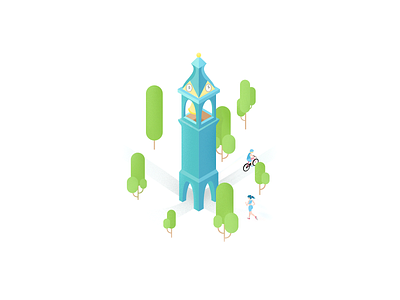 Tower design digital art illustration vector