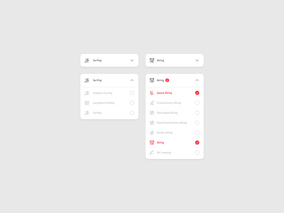 PlaySport | Sport Variation Dropdowns app design drop down dropdown sport ui user interface