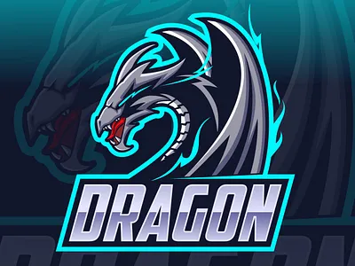 dragon esport logo design charachter dragon dragon esport e sport esport fun gamer gamers logo mascot squad team vector