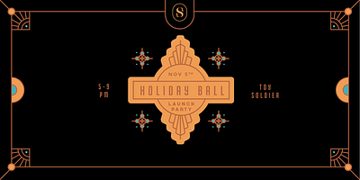 Spinsters Holiday Ball invite 20s artdeco invite sosf spinsters