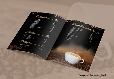 Cafe Menu bi fold brochure brochure design brochure template cafe logo cafe menu cafeteria coffee coffee shop espresso graphic design menu card menu design mocha