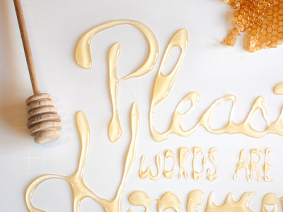 Honey Lettering Closeup close closeup comb cursive honey honeybee honeycomb letter lettering lettering art letters tactile tactile design tactile typography yellow