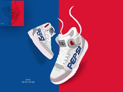 Pepsi Cola shoes design illustration ui ux 设计