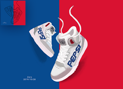 Pepsi Cola shoes design illustration ui ux 设计