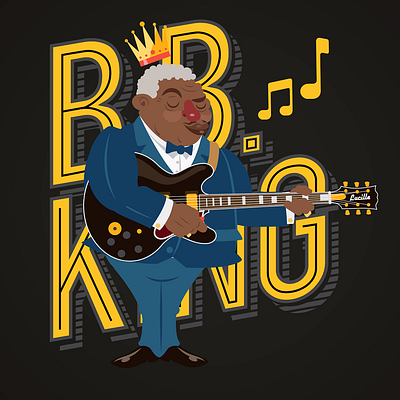 B.B. King adobe bb king blues character design guitar illustration music photoshop