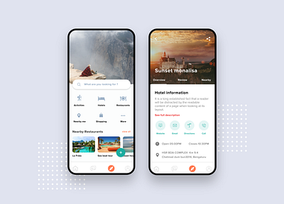 Travelling Application - Concept clean destination flat minimal reviews travel travel app ui uiux white