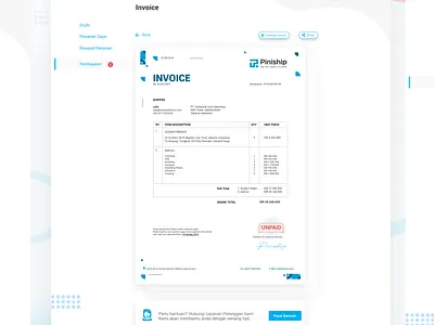 Invoice Page animation app design flat illustration invoice ui webdesign website xd