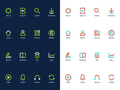 rscc系统图标 design icon illustration ui web 线性 绿色
