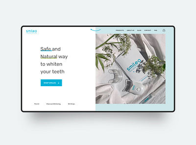 Minimal Web Design for Teeth Whitening Kit clean creative design hero section landing page minimal modern web design