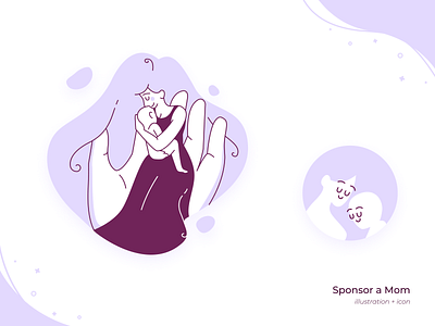 Sponsor a Mom Illustration + Icon art artph baby glory glory reborn graphic art graphic artist icon iconography illustration illustrator mom mom holding baby non profit non profit organization reborn