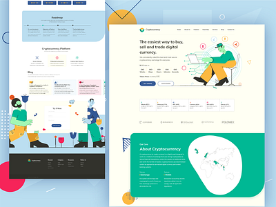 Cryptocurrency Landing Page Concept agency bitcoin blockchain character clean coin concept crypto cryptocurrency currency design landing page minimal ui uiux ux uxdesign wallet webdesign website