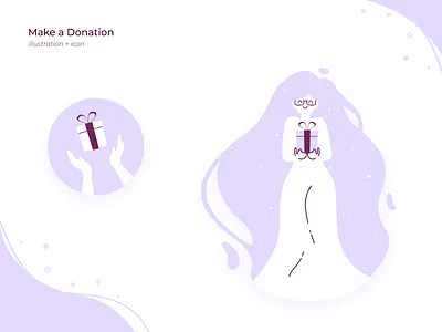 Make a Donation Illustration + Icon art artist artph donate donation gift girl glory glory reborn icon iconography illustration illustration art illustrations mom present reborn woman holding gift