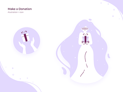 Make a Donation Illustration + Icon art artist artph donate donation gift girl glory glory reborn icon iconography illustration illustration art illustrations mom present reborn woman holding gift