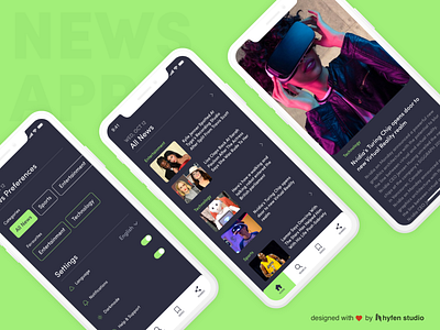 Concept UI for News App colors creative design hyfenstudio mobile app typography uidesign user experience userinterface ux ux design