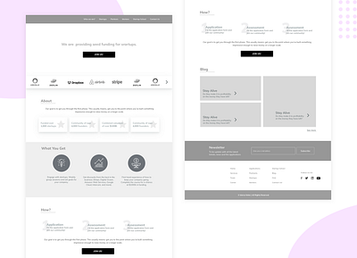 Accelerator - Investor Main Page accelerator blog iconic iconic icon investment mainpage module newsletter quick info startup wireframe