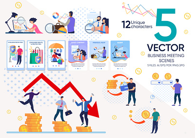 Business Meeting Vector Scenes analytics assessment audit business calculator consultant economy finance financial information inspection investment magnifying management manager planning profit result service technology