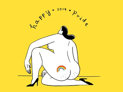 Happy Pride butt character characterdesign digital illustration heels illustraion illustration lgbtq photoshop pride pride 2019 rainbow woman