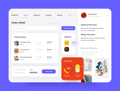 Order - Dashboard client concept customer dashboad data information lists managment marketplace product shopping table ui uidesign uiux