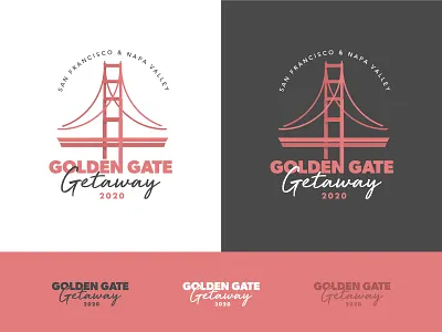 Golden Gate Getaway brand branding bridge bridge logo futura getaway golden gate golden gate bridge golden gate getaway illustration incentive logo logomark napa valley postcard san fran san francisco travel usa vacation