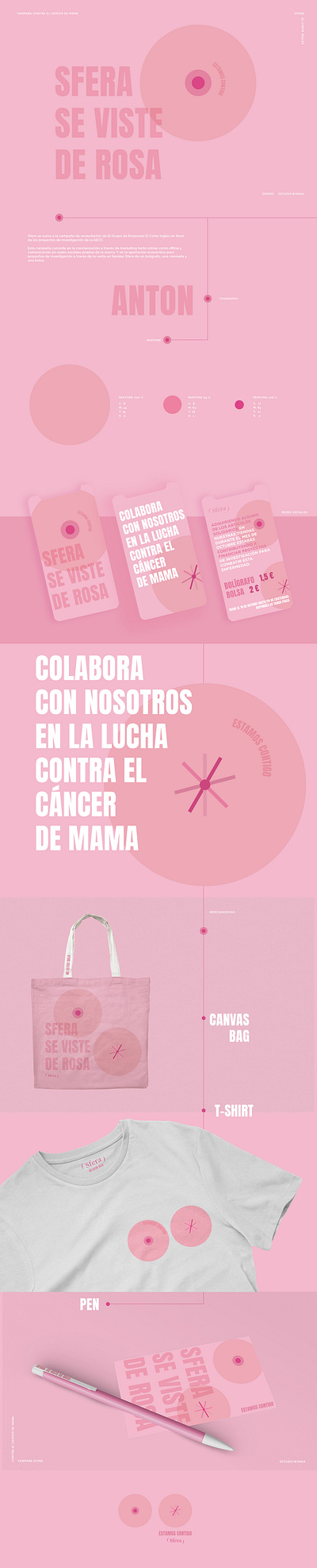 Sfera se viste de Rosa cancer concept desing illustrator mama pink ux uxui