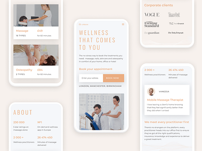 Urban massage adaptive adaptive color designer interface mobile phone ui user ux viktor klimenko web website