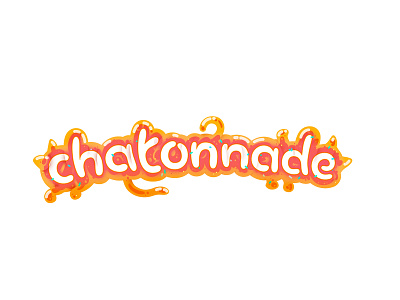 Jelly blob candy jelly kitten logo orange shadows vector