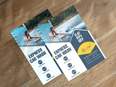 Auto Detailing & Car Wash Flyer auto detailing flyer business flyer car cleaning service car service promotion car wash advertising car wash flyer car wash poster editable car wash flyer graphic design marketing flyer minimalist flyer modern flyer design professional print design psd flyer template