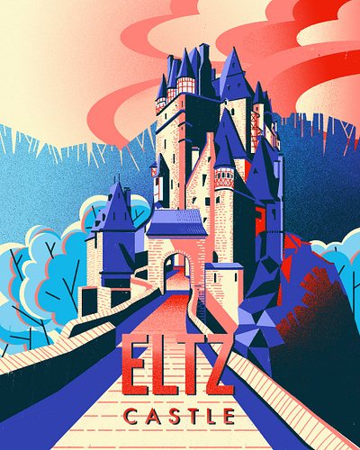 Eltz Castle digital illustration digital painting editorial illustration illustration photoshop illustration poster art