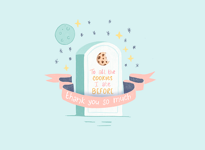 Inktober Day 30 - Tombstone cookies cute death digital digital illustration grave graveyard halloween harry potter illustration illustration digital inktober inktober19 inktober2019 ipad moon procreate tombstone