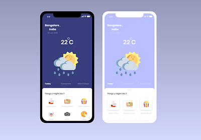 Daily ui 037 food ios ios10 mood suggestions ui ux weather weather app