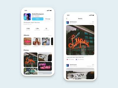 Photo App app design ios ios app iphone mobile app photo app product design profile ui ui design ux