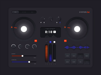 Web app - VirtualDJ animation app clean colors design minimal page ui ux web