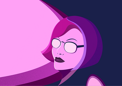 Purple afternoon afternoon flat illustration vector