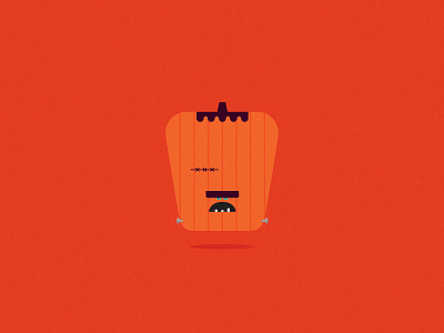 Franken Lantern 2d ai dribbbleweeklywarmup flat flat graphic frankenstein halloween illustration illustrator jackolantern vector
