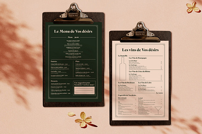 Vos désirs - Identity branding design identity illustration logo menu minimalism restaurant typography