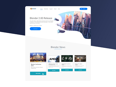 Landing Page (Blender Animation) blender ux xd landing page web