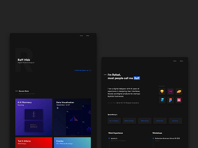 My Personal Website Re-designed black branding clean design gradient minimal raff hbb typography ui web