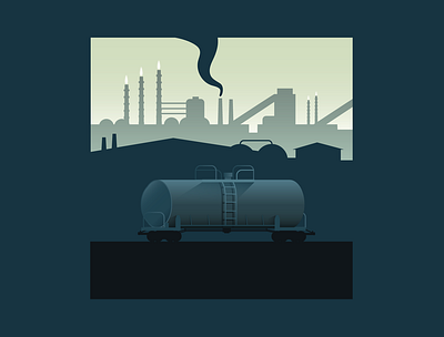 Lonely Tanker art design digital digital illustration illustration train trains vector