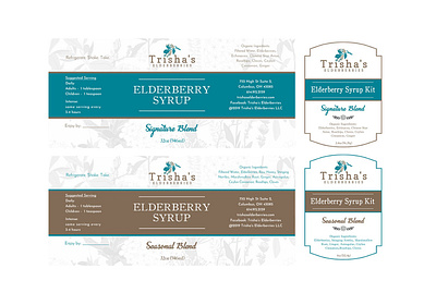 Trisha's Elderberies Labels botanical design label label design